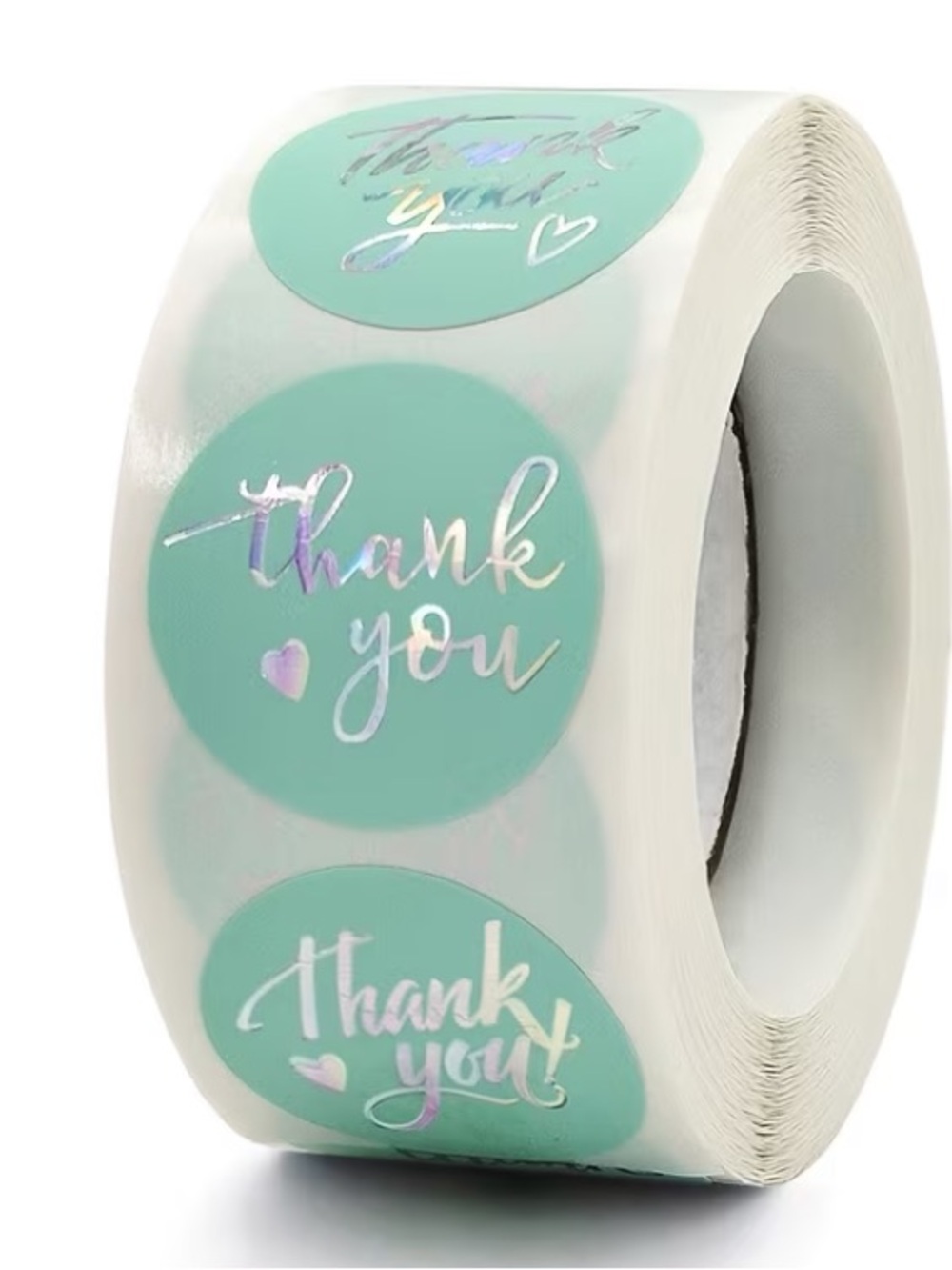 Mint Green "Thank You" Stickers 500 ct